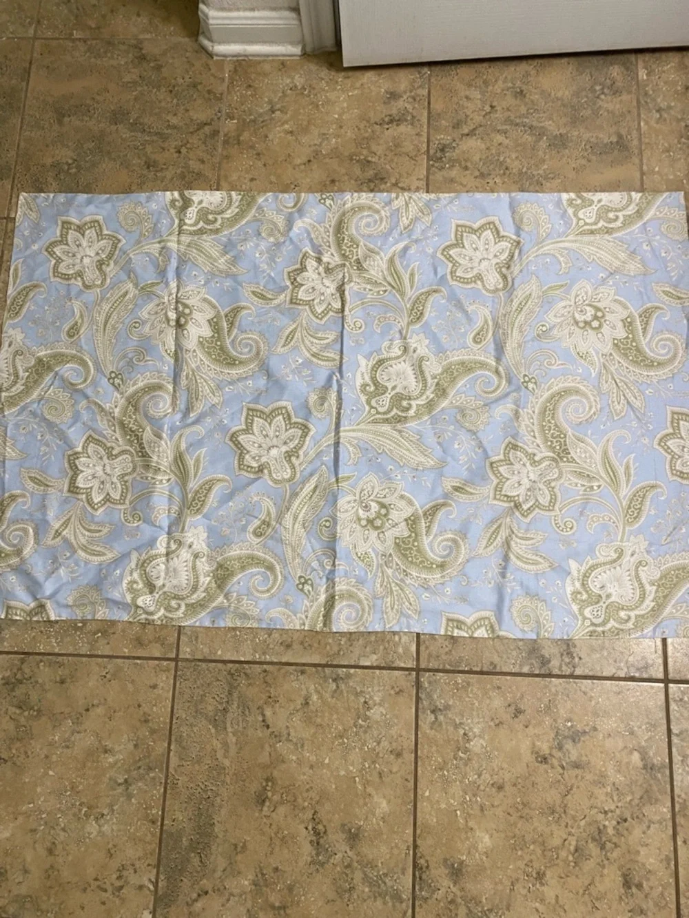 Earl & Wilson Pakistan Made Light Blue  Paisley Floral 1 King Size Pillow Sham